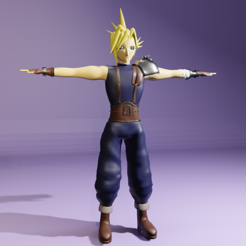 blenderでFF７クラウドを制作