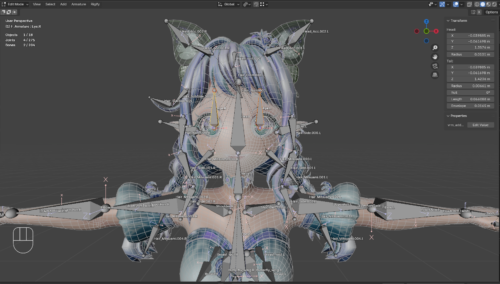 目のボーンの向き